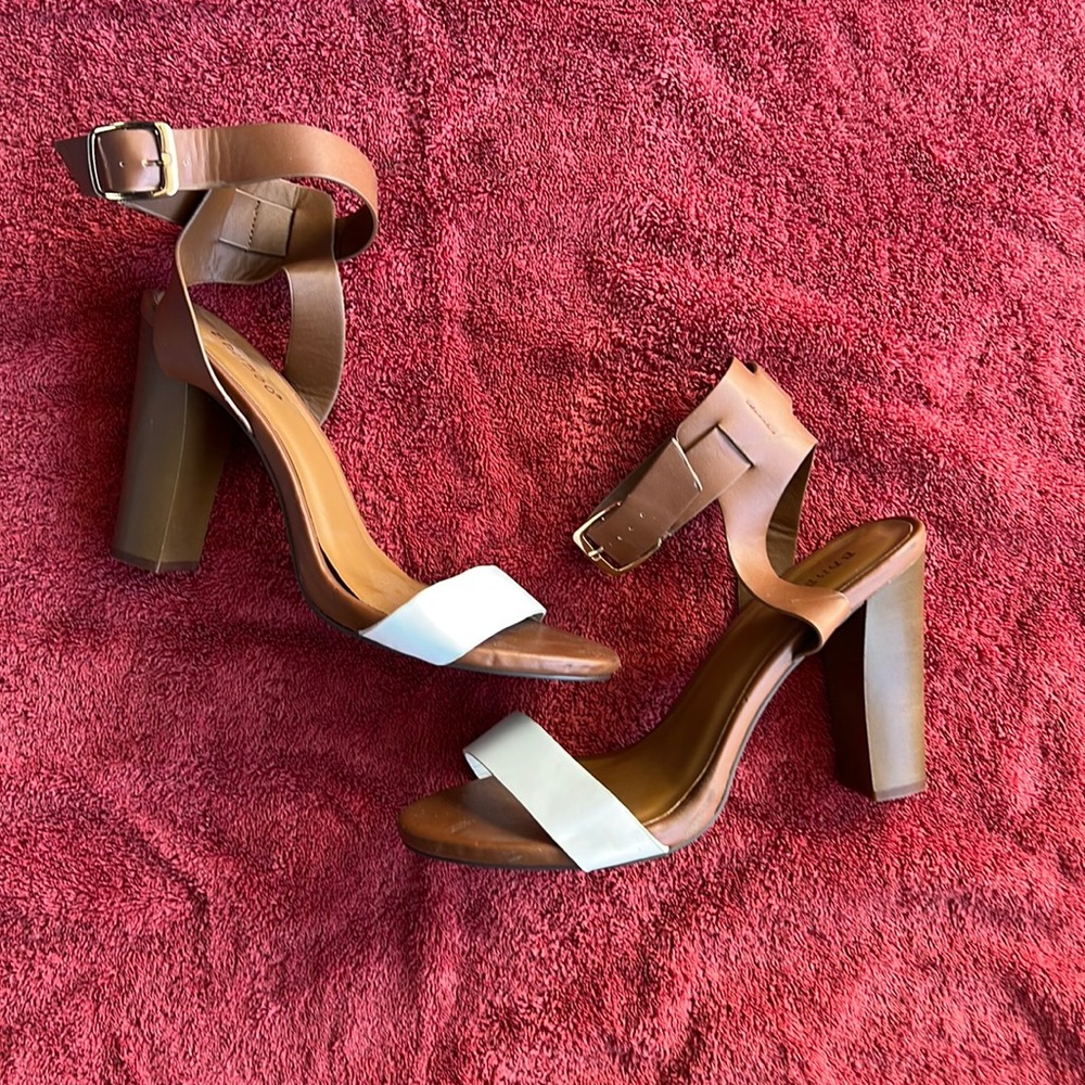 NWOT Brown & White Heels, size 10